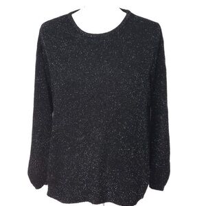 Cousin Johnny‎ sportswear black and Metallic pullover Oversized sweater Small